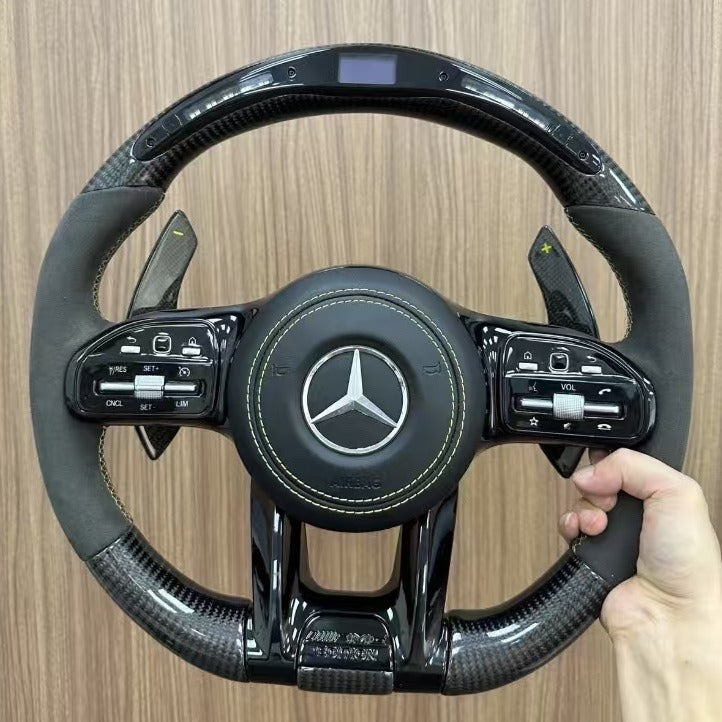 Custom Carbon Fiber Steering Wheel LED Steering Wheel Upgrade for Mercedes benz Steering Wheel W221W222W204W205W21