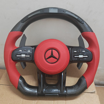 LED Car Steering Wheel for Mercedes Benz AMG A-class B-class C-class E-class S-class GL Series Carbon Fiber Steering Wheel