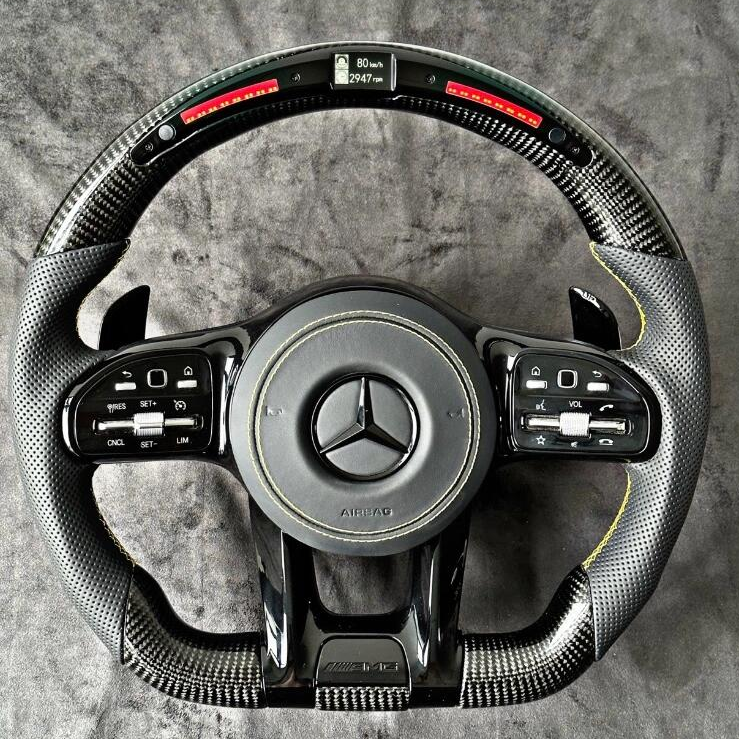 LED Carbon Fiber Steering Wheel for Mercedes Benz 205W Amg Car Accessory Hot Selling Product