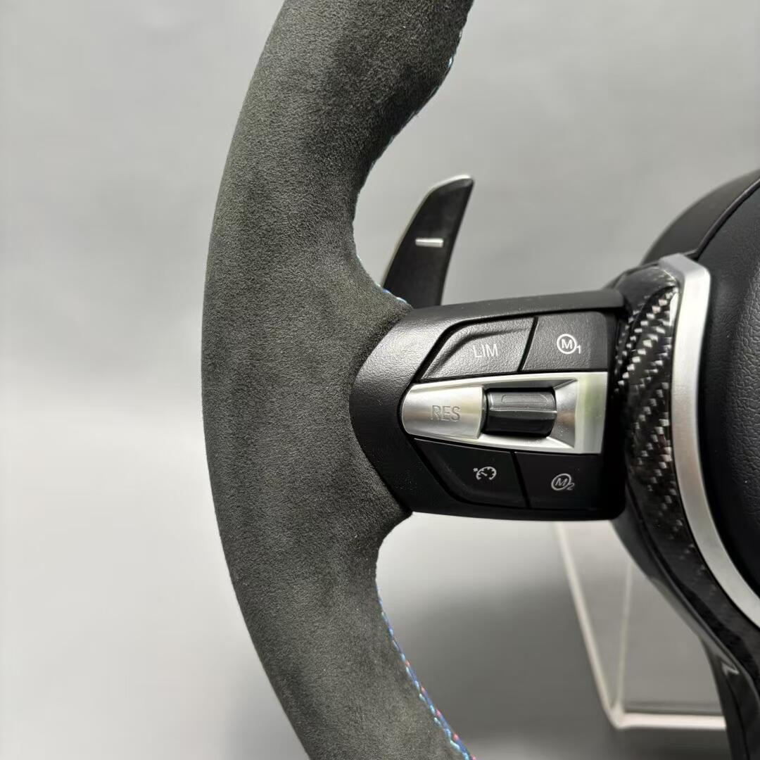 BMW steering wheel Alcantara+LED+Carbon fiber cover
