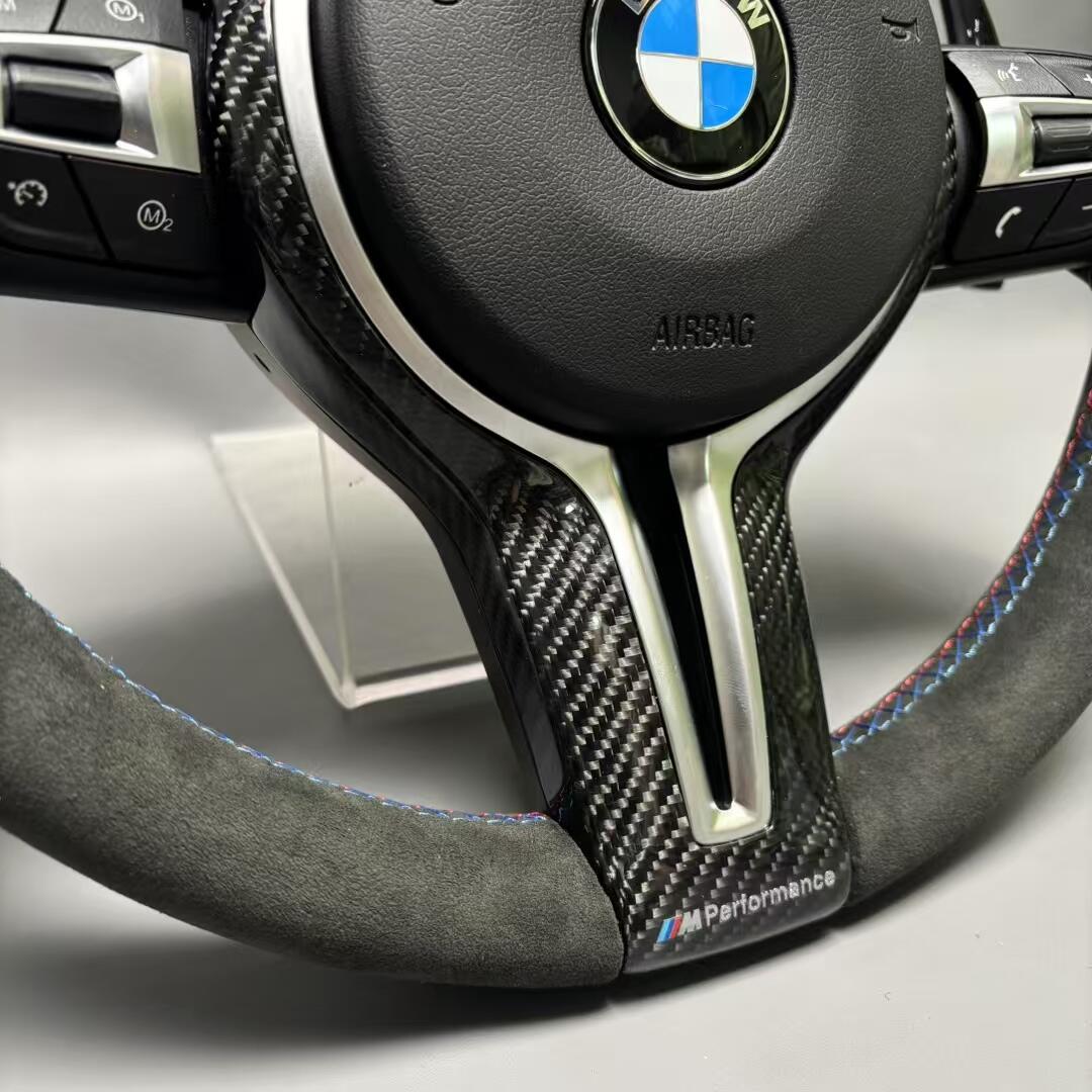 BMW steering wheel Alcantara+LED+Carbon fiber cover