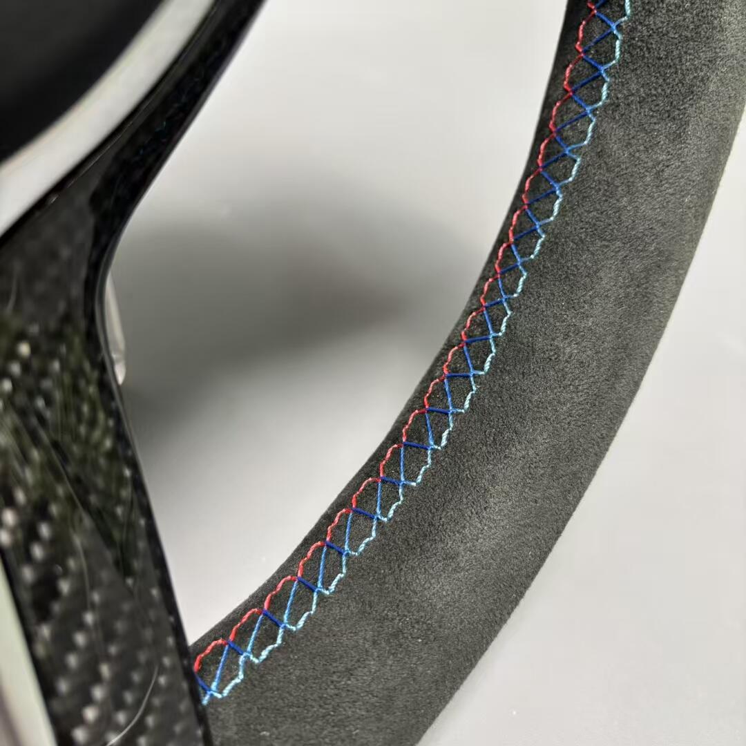 BMW steering wheel Alcantara+LED+Carbon fiber cover