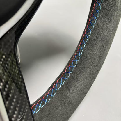 BMW steering wheel Alcantara+LED+Carbon fiber cover