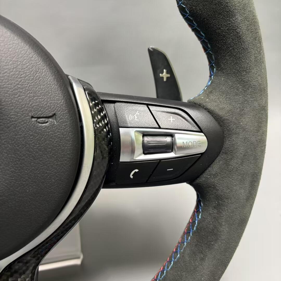 BMW steering wheel Alcantara+LED+Carbon fiber cover