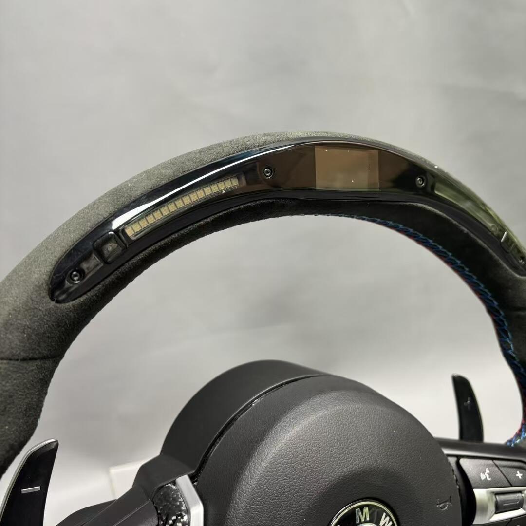 BMW steering wheel Alcantara+LED+Carbon fiber cover