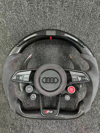 Audi RS Exclusive Racing Steering Wheel | Carbon Fiber + Alcantara + Four-Knob Performance Edition