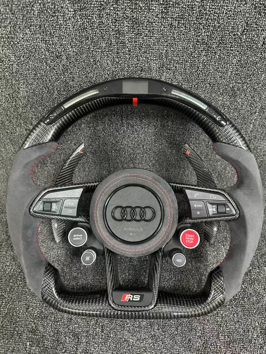 Audi RS Exclusive Racing Steering Wheel | Carbon Fiber + Alcantara + Four-Knob Performance Edition