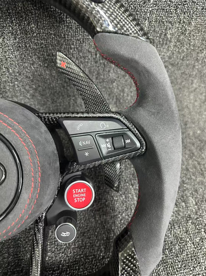 Audi RS Exclusive Racing Steering Wheel | Carbon Fiber + Alcantara + Four-Knob Performance Edition