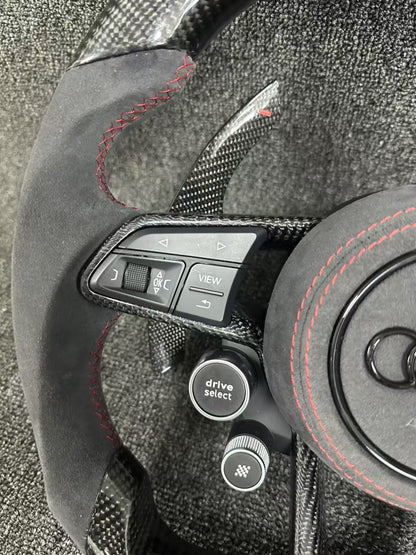 Audi RS Exclusive Racing Steering Wheel | Carbon Fiber + Alcantara + Four-Knob Performance Edition