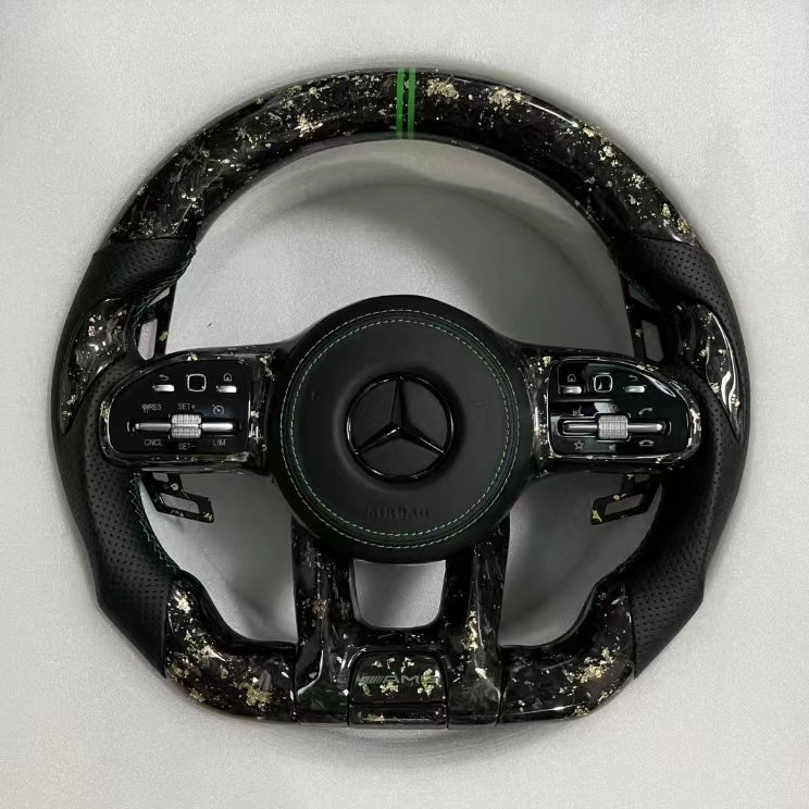 Auto Carbon Fiber Steering Wheel Fit for Benzs GLE GLK GLS W211 W204 W222 S500 A45 Steering Wheel Perforated Leather