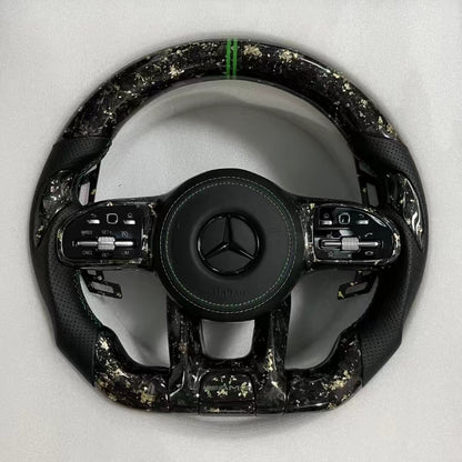 Auto Carbon Fiber Steering Wheel Fit for Benzs GLE GLK GLS W211 W204 W222 S500 A45 Steering Wheel Perforated Leather