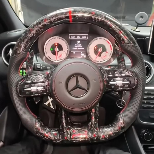 Auto Carbon Fiber Steering Wheel Fit for Benzs GLE GLK GLS W211 W204 W222 S500 A45 Steering Wheel Perforated Leather