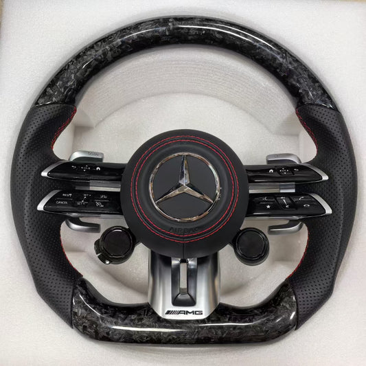 Customized Forged Carbon Car Steering Wheel Assembly with OLED for Mercedes Benz AMG W204 C63 W212 W218 W207 W172 W223