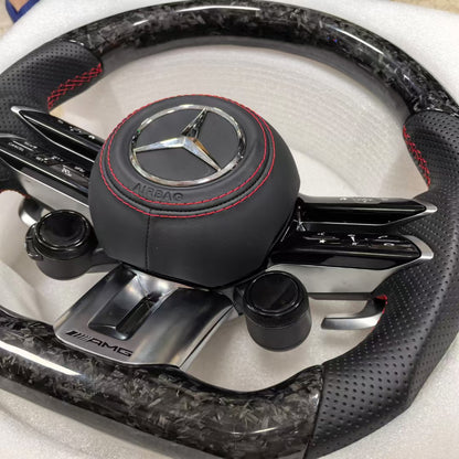 Customized Forged Carbon Car Steering Wheel Assembly with OLED for Mercedes Benz AMG W204 C63 W212 W218 W207 W172 W223