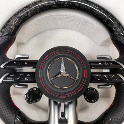 Customized Forged Carbon Car Steering Wheel Assembly with OLED for Mercedes Benz AMG W204 C63 W212 W218 W207 W172 W223