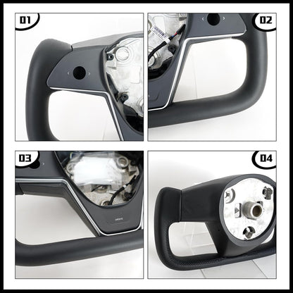 Yoke steering wheel with buttons and heating, no airbag, suitable for Tesla model 3/Y