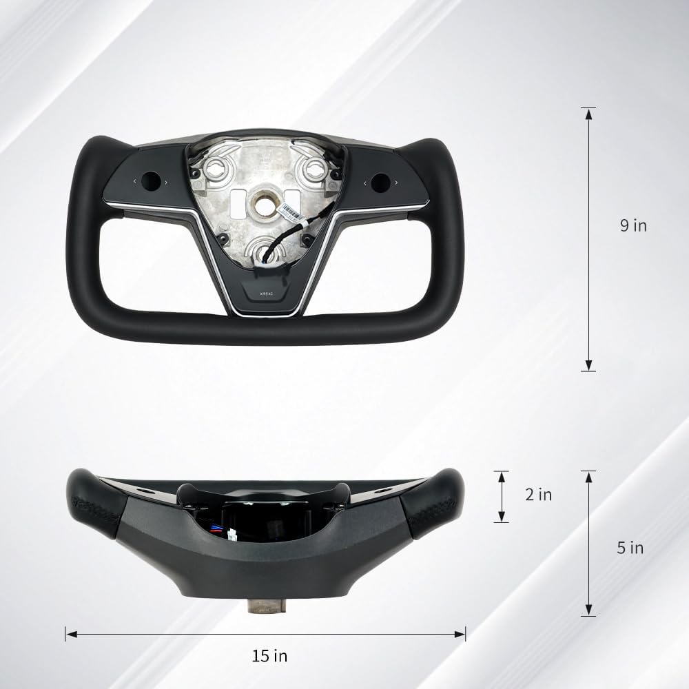Yoke steering wheel with buttons and heating, no airbag, suitable for Tesla model 3/Y