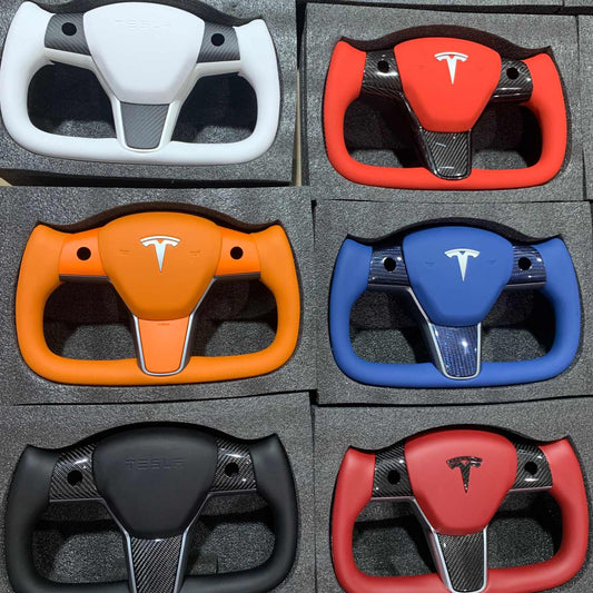 Customized Tesla Colored Nappi Steering Wheel
