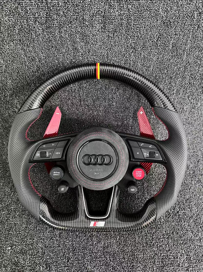 Audi Exclusive | Carbon Fiber/Alcantara Racing Steering Wheel (Four-Knob Performance Edition)