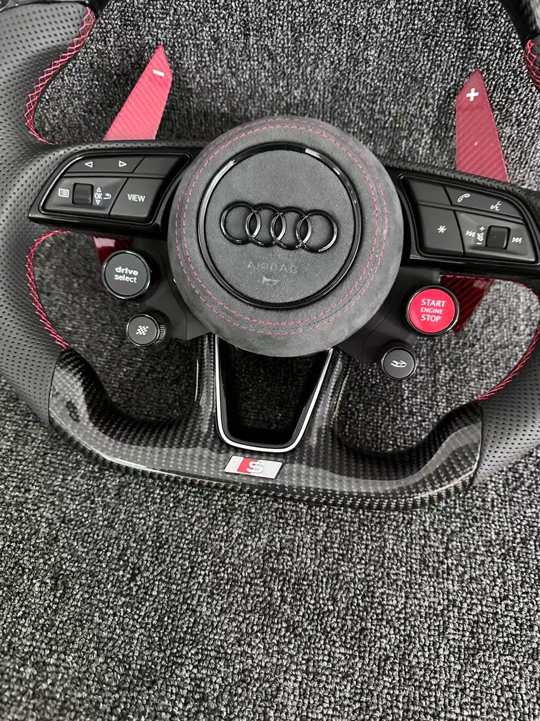 Audi Exclusive | Carbon Fiber/Alcantara Racing Steering Wheel (Four-Knob Performance Edition)