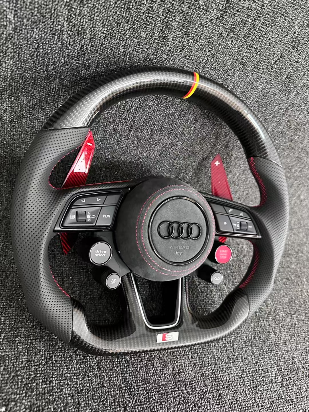 Audi Exclusive | Carbon Fiber/Alcantara Racing Steering Wheel (Four-Knob Performance Edition)