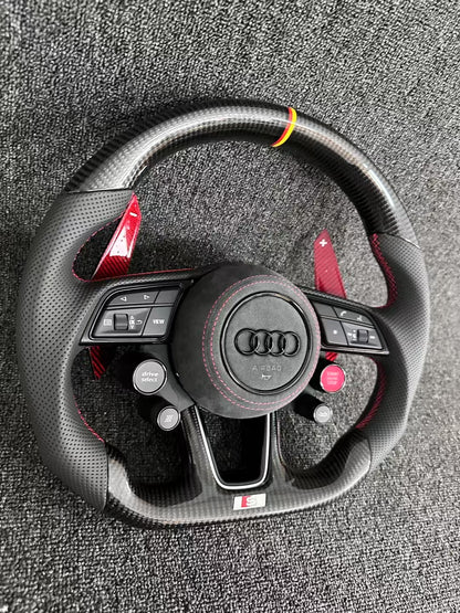 Audi Exclusive | Carbon Fiber/Alcantara Racing Steering Wheel (Four-Knob Performance Edition)