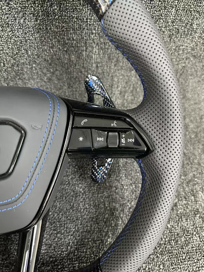 Carbon Fiber Steering Wheel for Audi S4 S6 S7 RS3 RS4 RS6 A6 A7 a6 c7 a3 8p audi a4 b8 with Paddle Shifters