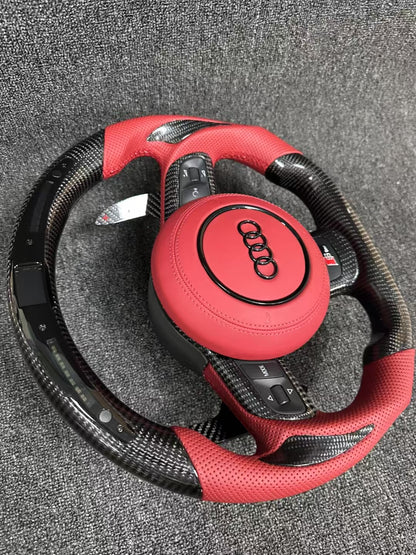 Carbon Fiber LED Sports Steering Wheel Upgrade for Audi A3 A4 B9 A5 RS3 RS4 RS5 S3 S4 S5 RS6 RS7 S6 B8.5 A8 A1 A6 R8
