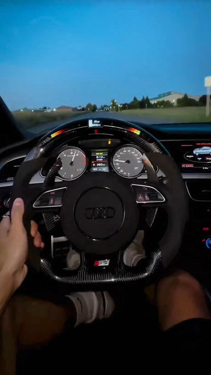 Carbon Fiber LED Sports Steering Wheel Upgrade for Audi A3 A4 B9 A5 RS3 RS4 RS5 S3 S4 S5 RS6 RS7 S6 B8.5 A8 A1 A6 R8