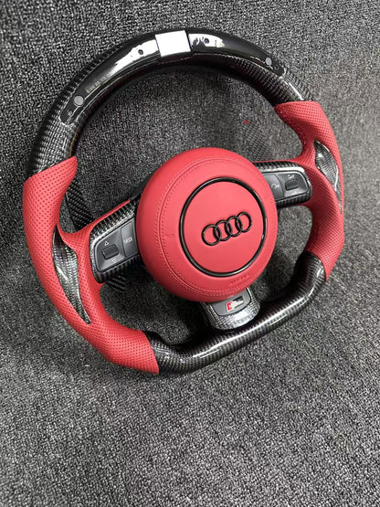 Carbon Fiber LED Sports Steering Wheel Upgrade for Audi A3 A4 B9 A5 RS3 RS4 RS5 S3 S4 S5 RS6 RS7 S6 B8.5 A8 A1 A6 R8