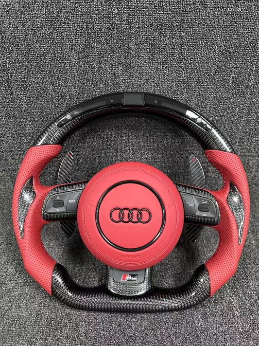 Carbon Fiber LED Sports Steering Wheel Upgrade for Audi A3 A4 B9 A5 RS3 RS4 RS5 S3 S4 S5 RS6 RS7 S6 B8.5 A8 A1 A6 R8