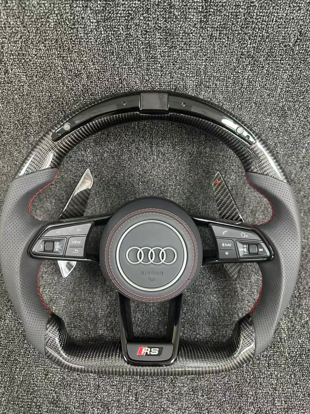 Customized Carbon Fiber LED Steering Wheel for Audi RS Series RS3 RS4 RS5 RS6 RS7 S3 S4 S5 Old B8 Series A8 R8 Q7 Q5