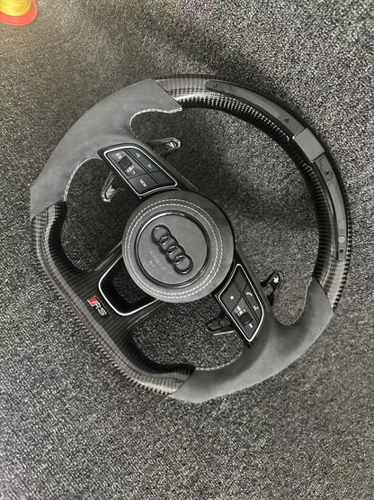 Customized Carbon Fiber LED Steering Wheel for Audi RS Series RS3 RS4 RS5 RS6 RS7 S3 S4 S5 Old B8 Series A8 R8 Q7 Q5