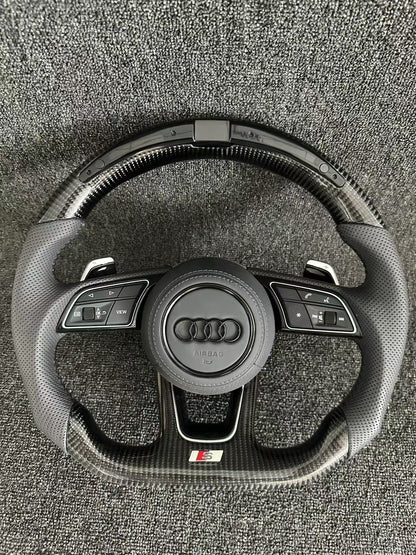 Customized Carbon Fiber LED Steering Wheel for Audi RS Series RS3 RS4 RS5 RS6 RS7 S3 S4 S5 Old B8 Series A8 R8 Q7 Q5
