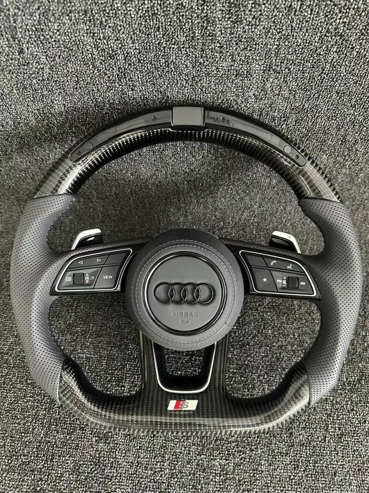 Customized Carbon Fiber LED Steering Wheel for Audi RS Series RS3 RS4 RS5 RS6 RS7 S3 S4 S5 Old B8 Series A8 R8 Q7 Q5