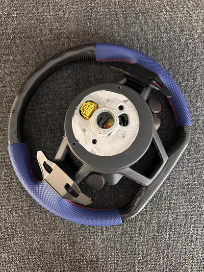 Customized Purple Leather Material Carbon Fiber Steering Wheel for Audi A3 A4 A5 A6 Q5 Q7 S4 S5