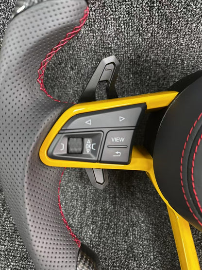 Customized Carbon Fiber Steering Wheel 2019-2021 Audi C8 A6 S6 RS6 A7 S7 RS7 Sports Design Style