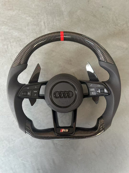 Carbon Fiber Steering Wheel Upgrade Suitable for Audi A3 A4 B9 A5 RS3 RS4 RS5 S3 S4 S5 RS6 RS7 S6