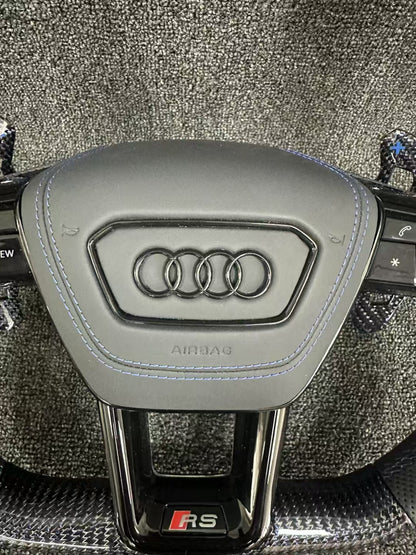Carbon Fiber Steering Wheel for Audi S4 S6 S7 RS3 RS4 RS6 A6 A7 a6 c7 a3 8p audi a4 b8 with Paddle Shifters