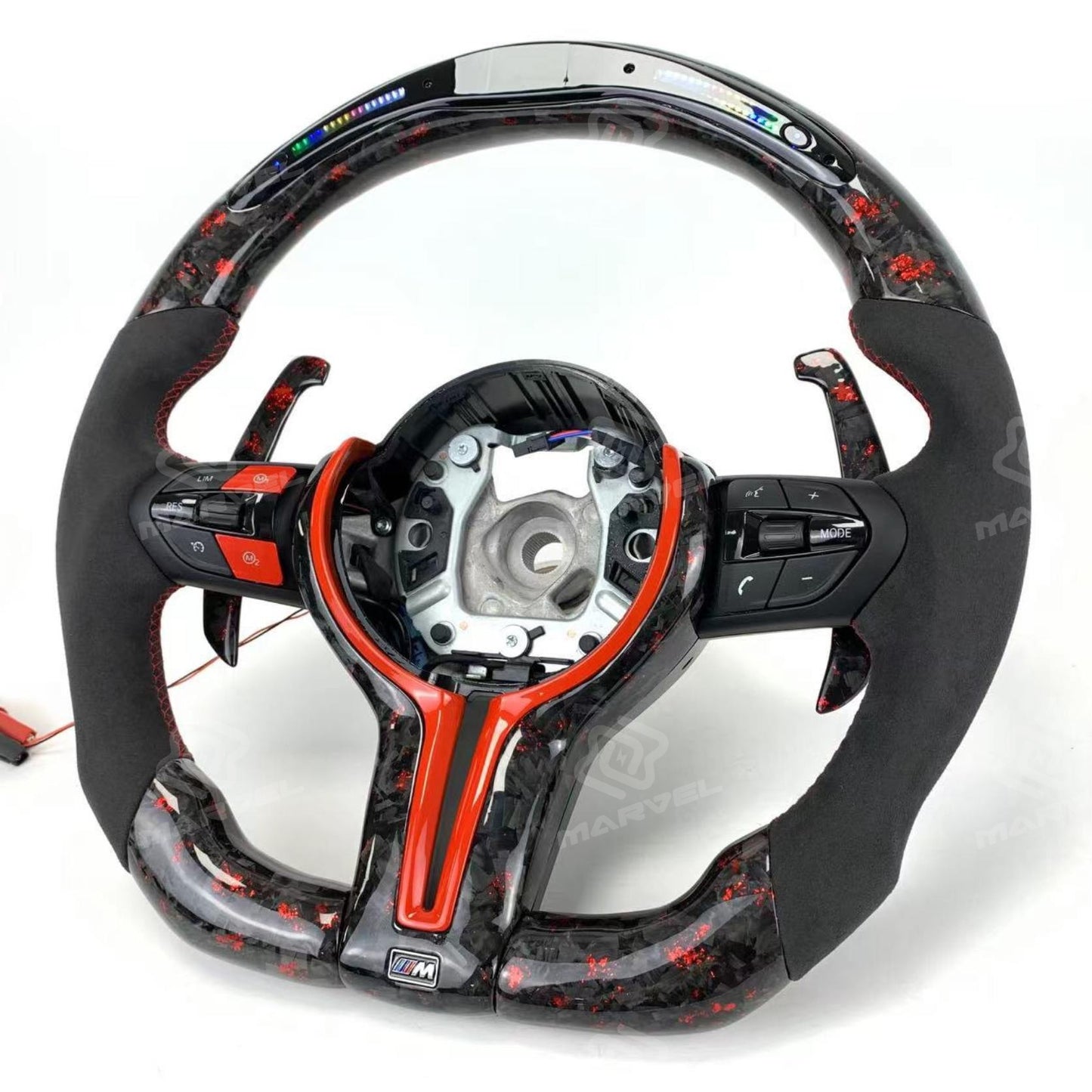 Forged Carbon Fiber Led Alcantara For BMW 3 Series 5 Series F10 F20 F30 F90 F01 F02 M3 M5 M6 Car Steering Wheel