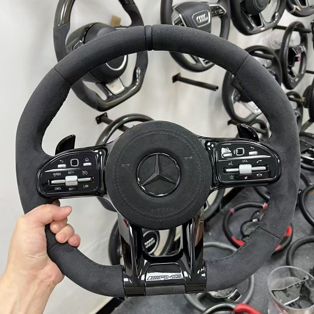 Customized full Alcantara steering wheel for Mercedes Benz