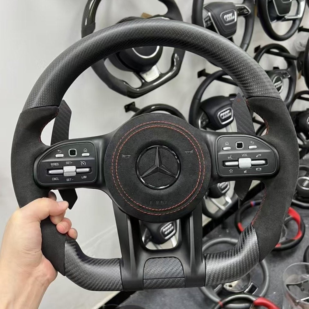 Matte carbon fiber steering wheel suitable for Mercedes Benz