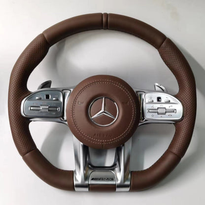 Customized colored Nappa leather steering wheel for Mercedes Benz