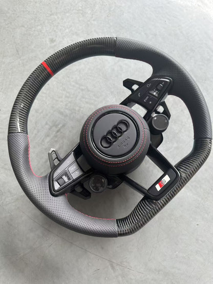 Carbon Fiber Steering Wheel Upgrade Suitable for Audi A3 A4 B9 A5 RS3 RS4 RS5 S3 S4 S5 RS6 RS7 S6