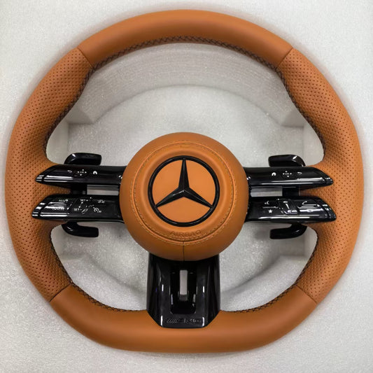Custom Leather Steering Wheel for Mercedes-Benz AMG W204 W205 W206 W207 W212 W213 X253 W217 W221 W222 W223 GLE W166 W167