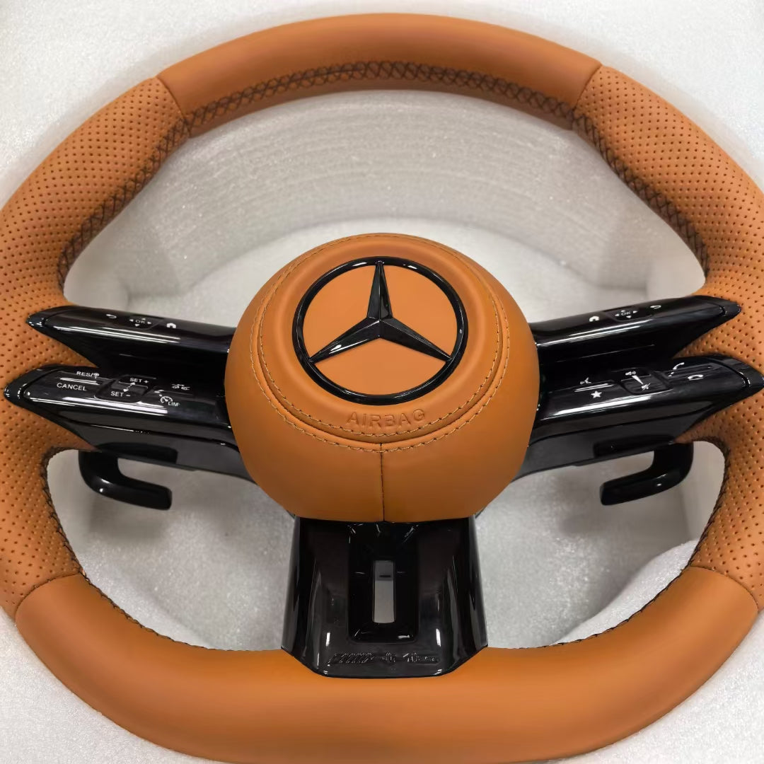 Custom Leather Steering Wheel for Mercedes-Benz AMG W204 W205 W206 W207 W212 W213 X253 W217 W221 W222 W223 GLE W166 W167