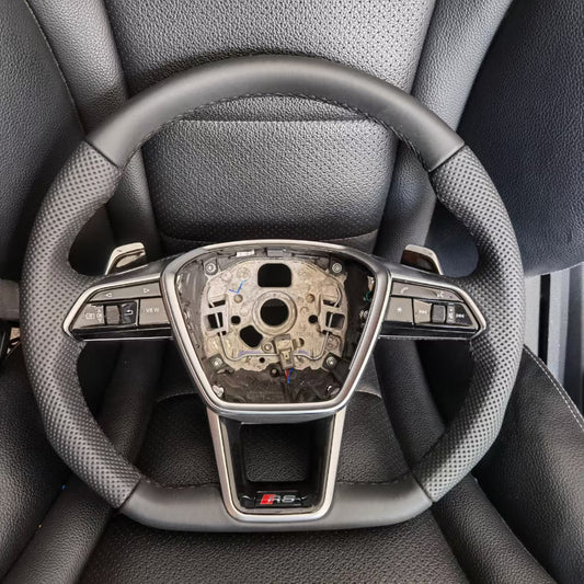 Factory Custom Leather Steering Wheel for Audi A4 A4L A5 A6 A6L A7 A7L A8 Car Steering Wheel