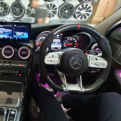 Suitable for Mercedes-Benz AMG Steering Wheel Old Model Upgraded to New Carbon Fiber Steering Wheel GLC GLB CLA GLS Modification