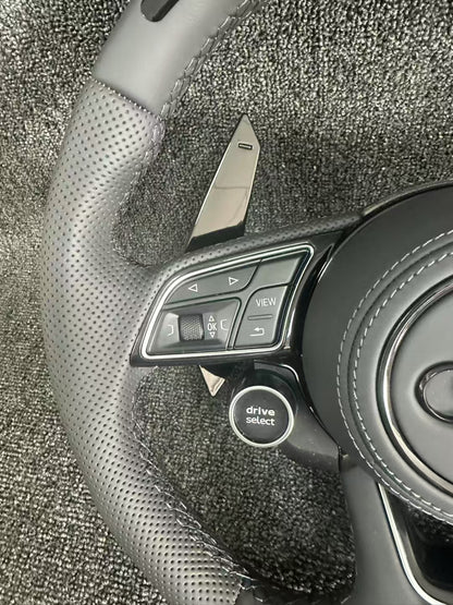 Audi steering wheel: leather+LED lights+carbon paddles+2 knobs