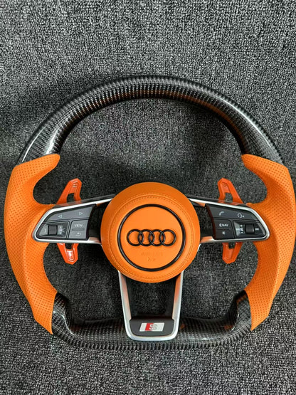 Carbon Fiber Steering Wheel Upgrade Suitable for Audi A3 A4 B9 A5 RS3 RS4 RS5 S3 S4 S5 RS6 RS7 S6